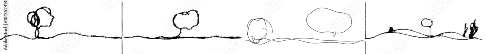 Fototapete a continuous one-line drawing of a speech bubble. one continuous line modern chat background. talk t