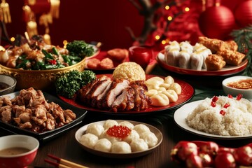 Traditional Chinese Lunar New Year Dinner