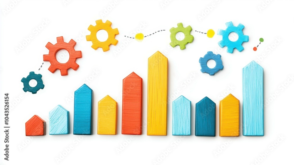 Poster clean modern data visualization with bar graphs