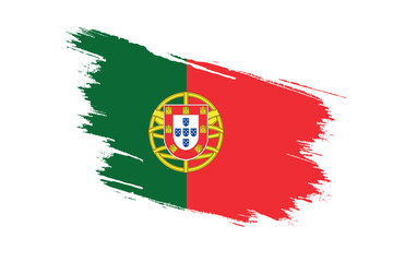 brush portugal flag vector