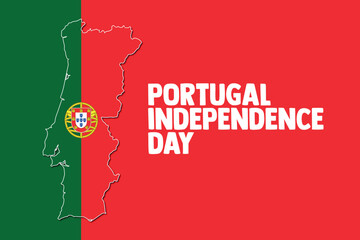 portugal independent day map flag vector