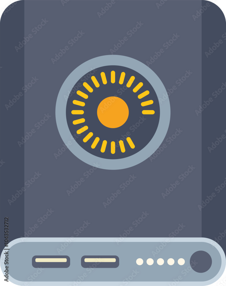 Poster external hard drive showing progress bar with percentage using minimalist style icon design, this ve