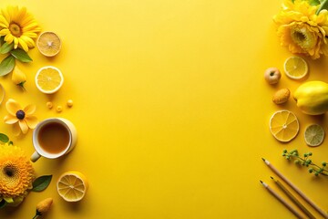 Bright Yellow Overlay Background with Left Positioned Subject for Creative Projects