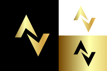 Letter A And V  Logo Golden Vector/ AV logo/VNA logo\ ANV logo