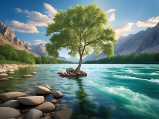 lake in the mountains