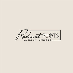 Fototapeta premium Minimal Hair studio logo design