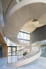 Modern university staircase with sleek architecture