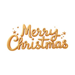 3d golden Merry Christmas lettering text on transparent background. Christmas and celebration. Christmas decorations