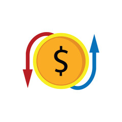 money exchange, cash back, dollar vector symbol 