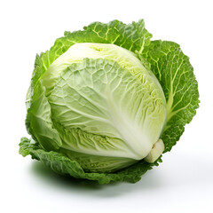 Fototapeta premium Raw ripe cabbage isolated on a white background.