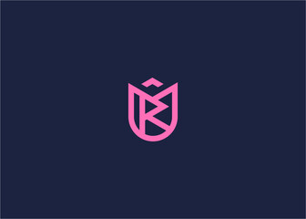 letter r with rose flower logo icon design vector design template inspiration