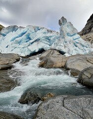 Naklejka premium Glacier in the mountains in Norway