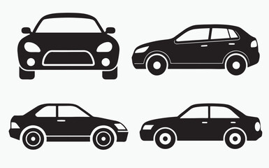 Car silhouette set