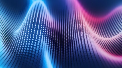 Electric Soundwave Visualization "Illustrate a dynamic soundwave-like pattern using lines of pulsating dots, mimicking the flow of an audio frequency. 
