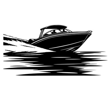 recommend clip art: silhouette of a speedboat