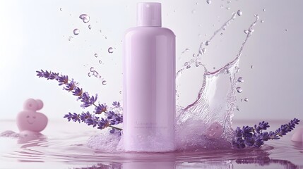 Lavender Infused Natural Body Wash Range With Minimalist Branding and Kawaii Cartoon Accents