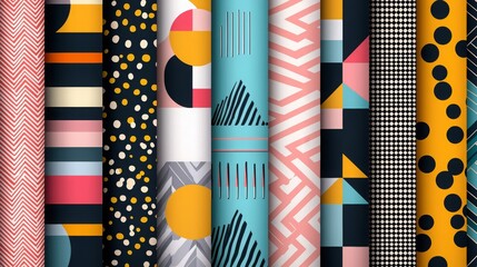 Elegant Geometric Patterns Collection in Art Deco Style