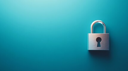 Fototapeta premium Pixelated padlock emerging from layers of digital code, bright blue light on a dark blue background, cybersecurity padlock, fraud prevention system