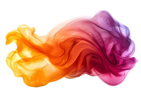 Vibrant swirl of orange and pink smoke creating an ethereal flow.