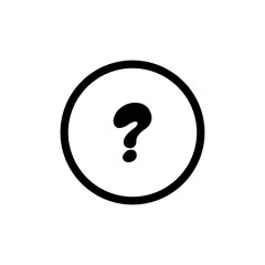 Question mark icon in the form of a dialogue bubble Help and FAQ sign