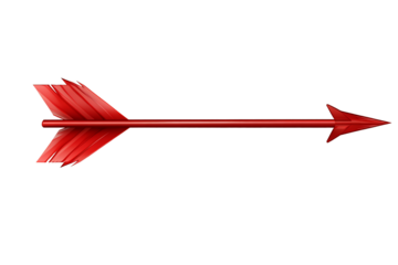 Dynamic Red Arrow on Transparent Background