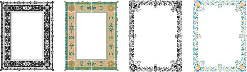 Vintage elegant frames collection. Decorative vintage frames for design. Set of decorative ornament border frames