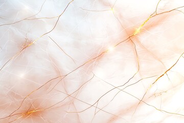 Abstract close-up of light veins on a marble surface, showcasing delicate orange and white patterns. Ideal for backgrounds and textures.