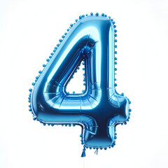 Obraz premium number 4 blue balloon isolated 