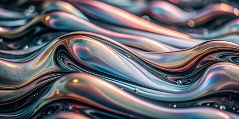 Colorful Liquid Lines in Abstract 3D Design with Bokeh Effect for Vibrant Visuals