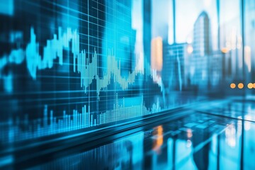 Abstract business and finance background with chart, futuristic concept