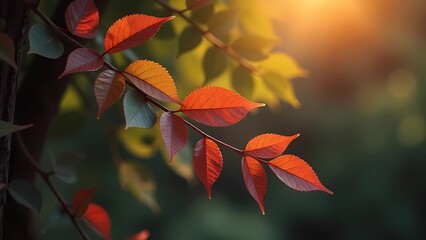 Obraz premium Beautiful green leaves on a light colored background. Registration of postcards, banners.