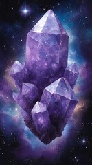 Obraz premium Cosmic Crystal Formation in Alien Landscape