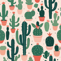 seamless pattern with cactus