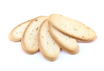 Baicoli, traditional biscuits from Venice, on white background.