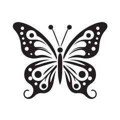 Simple Black Butterfly Icon Graphic Design