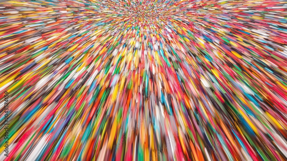 Poster abstract background of colorful lines converging in center