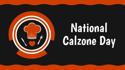 National Calzone Day web banner design illustration 