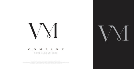 Initial VM Logo Design Vector 