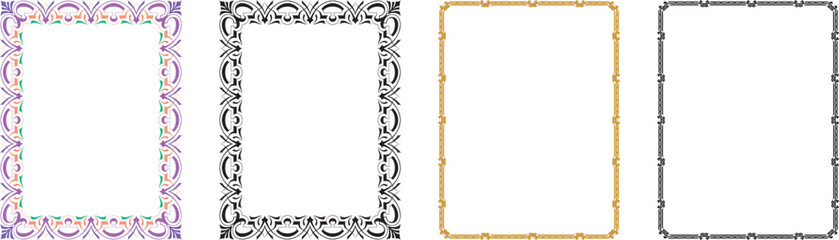 Vintage elegant frames collection. Decorative vintage frames for design. Set of decorative ornament border frames