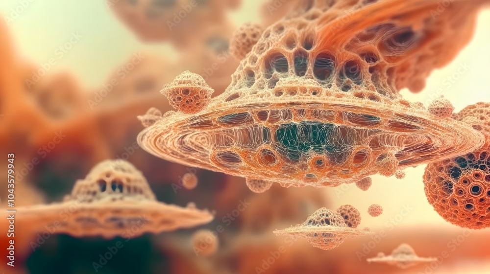 Poster A glowing network of abstract shapes in a relaxed, meditative tone, representing the fluidity of AI models learning from data, 4K resolution