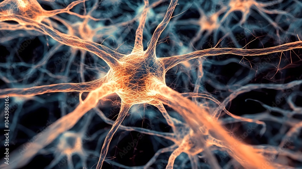 Aufkleber a high-energy, neon-lit network of glowing shapes, visualizing the high-speed processing of ai data,