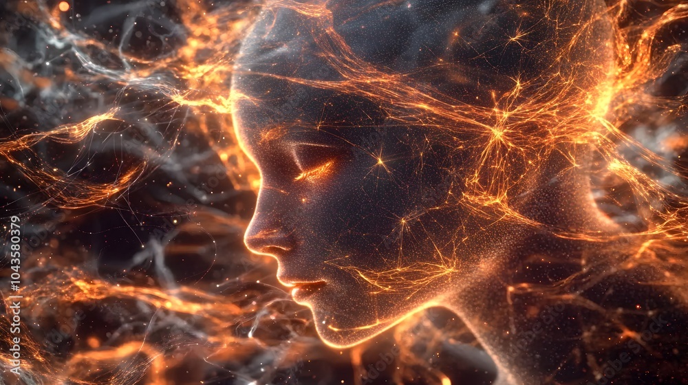 Poster A softly glowing network of shapes symbolizing the smooth, intuitive flow of data through machine learning models, abstract and calming, 4K resolution