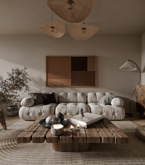 Modern living room in a stylish and luxurious style concept..
