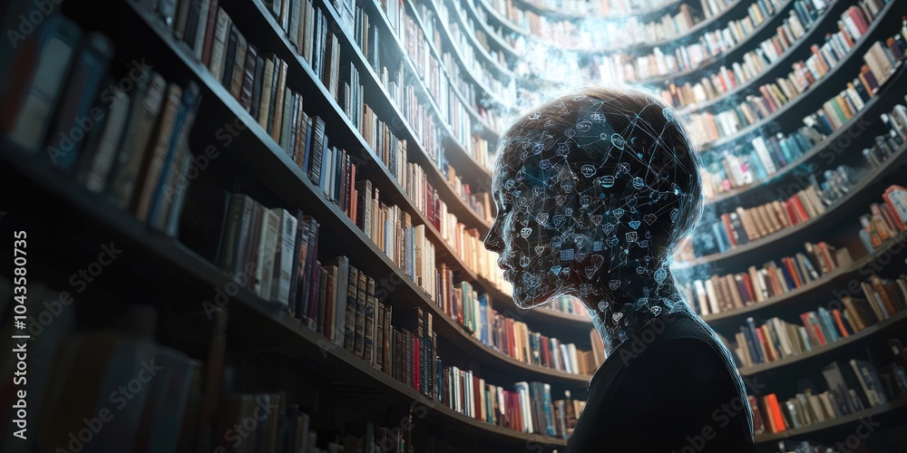 Leinwandbilder A high-resolution knowledge management system featuring AI-driven categorization.