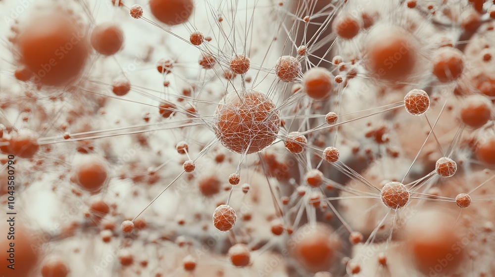 Aufkleber A gentle, glowing network of abstract shapes representing the balanced, slow learning of AI models over time, abstract and calming, 4K resolution