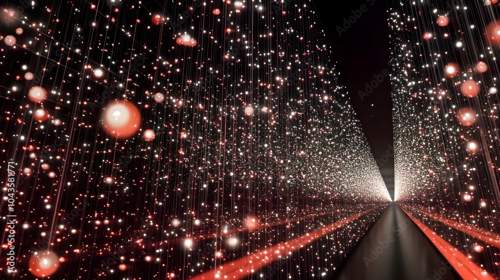 Aufkleber A glowing geometric network depicting an abstract representation of data clustering in machine learning, 4K resolution