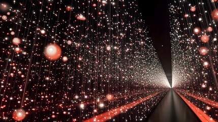 A glowing geometric network depicting an abstract representation of data clustering in machine learning, 4K resolution