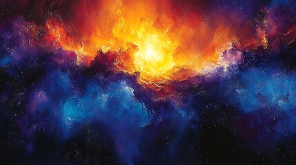 Vast Cosmic Landscape with Swirling Nebulae