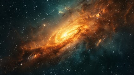 Obraz premium Realistic nebula surrounded by stars and cosmic dust in a deep space background