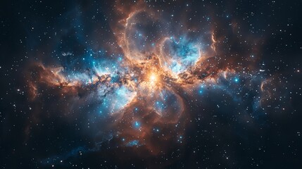 Obraz premium Realistic nebula surrounded by stars and cosmic dust in a deep space background